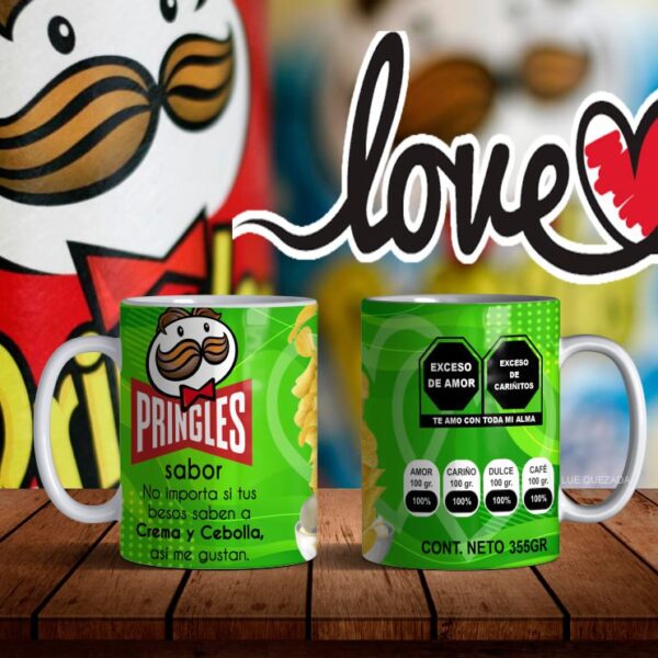 Taza San Valentín estilo Pringles personalizada