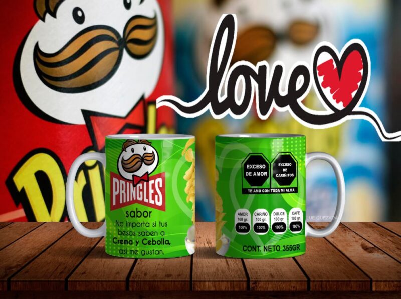 Taza San Valentín estilo Pringles personalizada