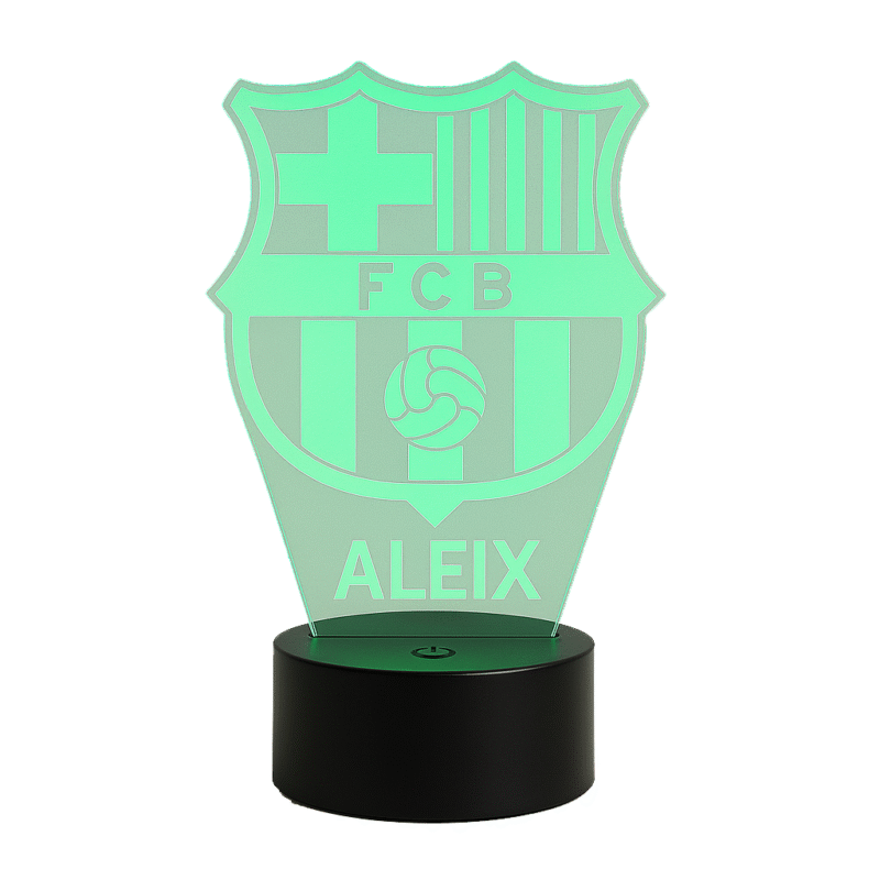 Lámpara LED personalizada con escudo de equipo de fútbol y nombre – regalo original - Imagen 2