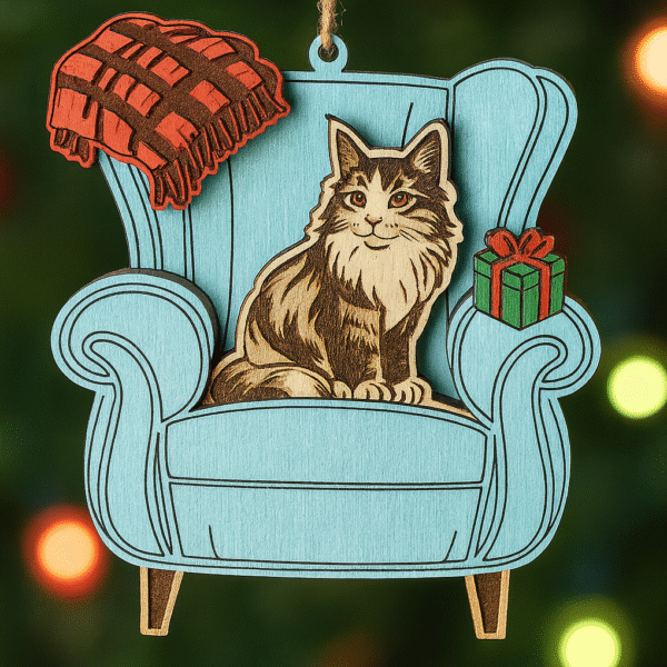 Adorno de Navidad Personalizado con Gato 🐾Pintado a mano