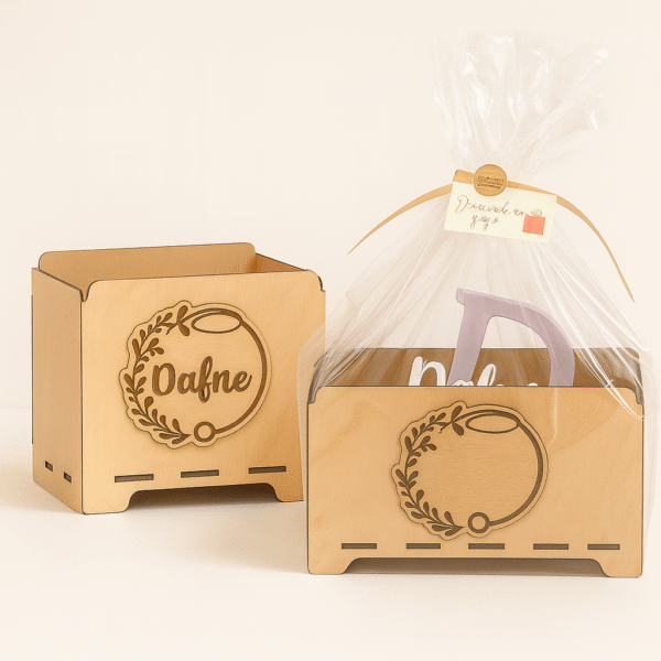 Caja de madera personalizada bebé | Regalo nacimiento