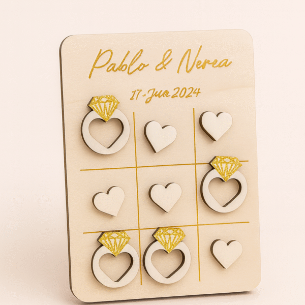 Juego tres en raya personalizable para boda