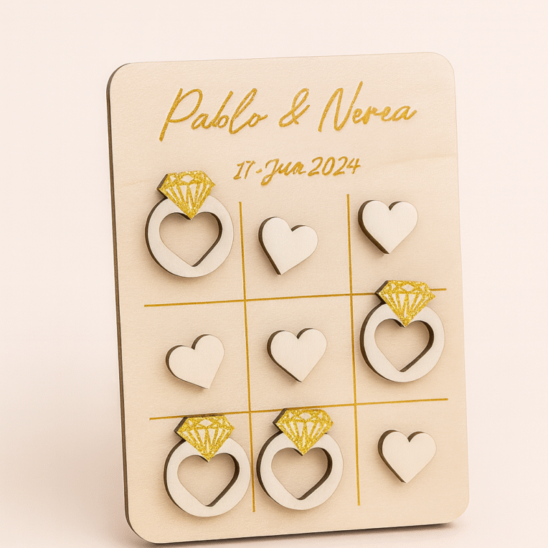 Juego tres en raya personalizable para boda