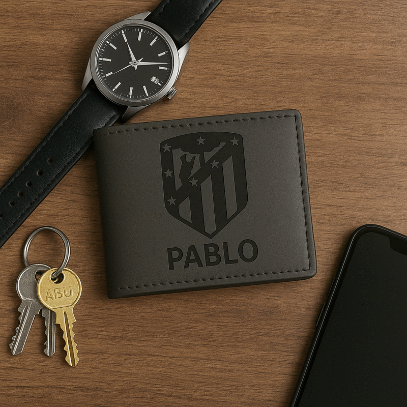 Cartera Personalizada futbol con Escudo y Nombre Grabado - Imagen 6
