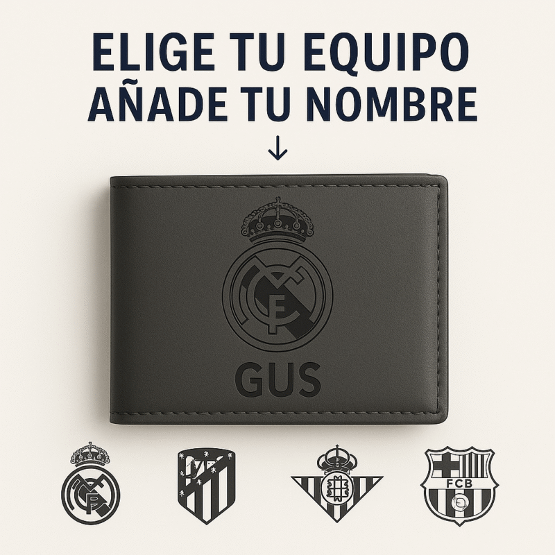 Cartera Personalizada futbol con Escudo y Nombre Grabado - Imagen 4