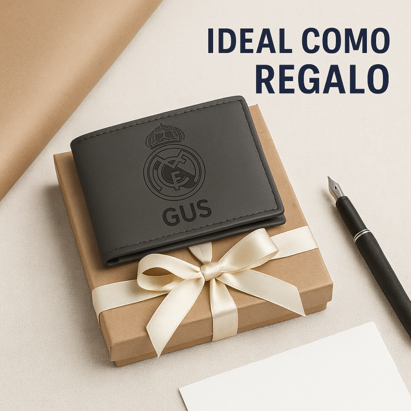 Cartera Personalizada futbol con Escudo y Nombre Grabado - Imagen 2