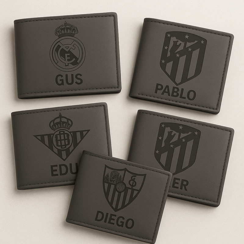 Cartera Personalizada futbol con Escudo y Nombre Grabado - Imagen 5