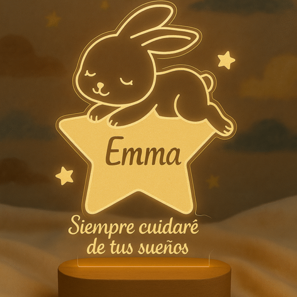 Lámpara LED infantil personalizada con nombre | Hecha a mano en Barcelona