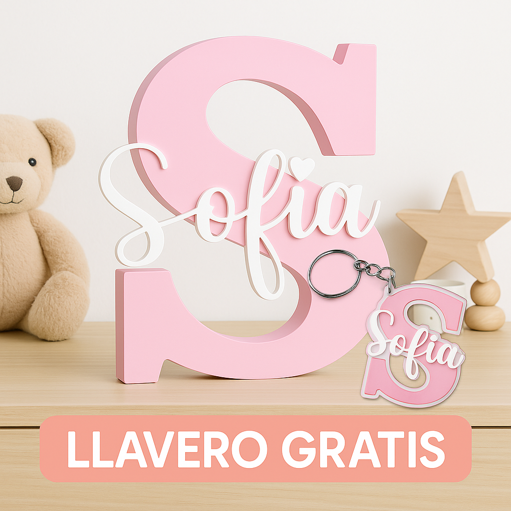 Inicial 3D personalizada con nombre | Hecha a mano en Barcelona