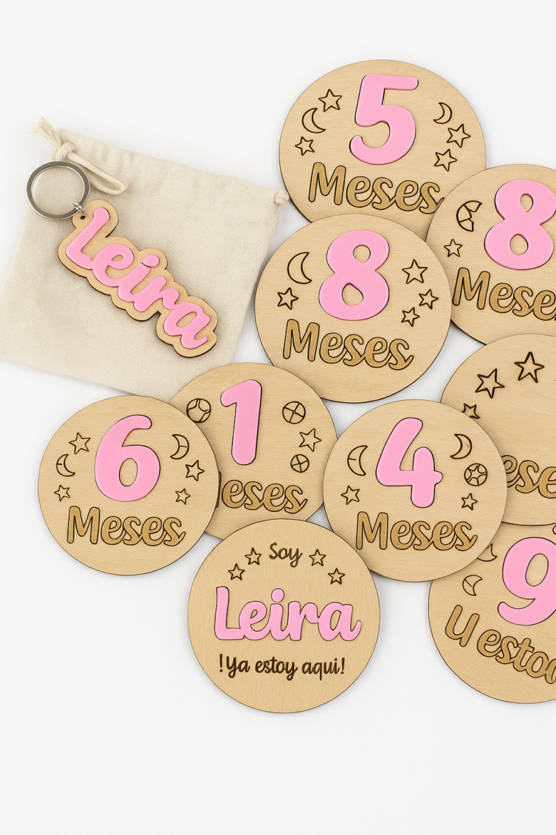 Pack regalo bebé personalizado con luz y cumplemes - Imagen 3