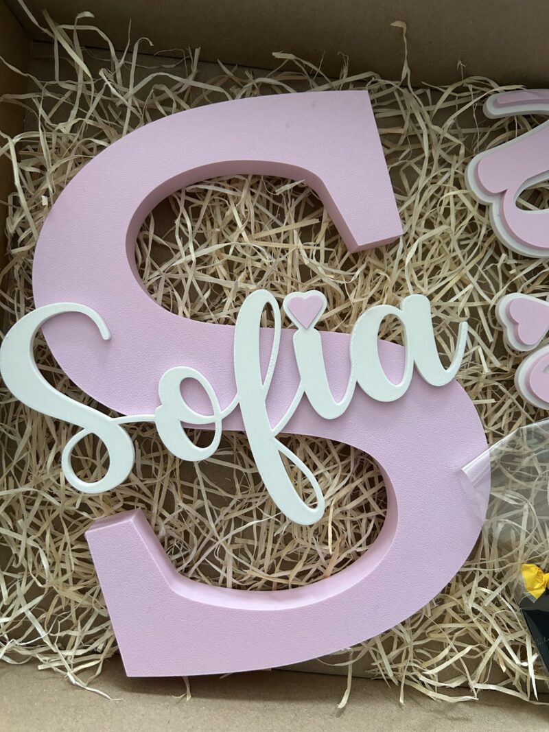 Inicial 3D personalizada con nombre – Decoración infantil - Imagen 4
