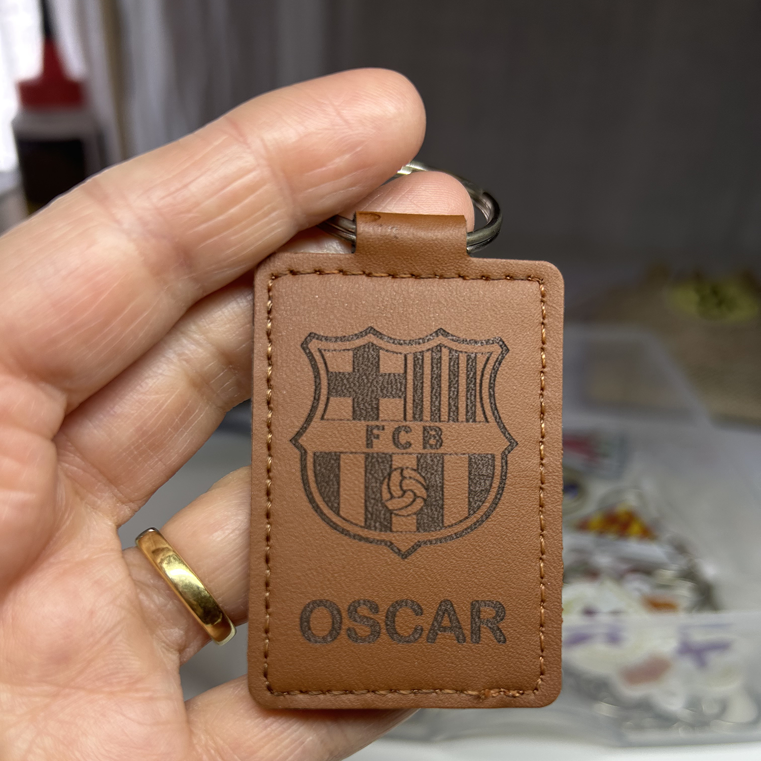 Cartera Personalizada futbol con Escudo y Nombre Grabado. !!!LLAVERO DE REGALO!!!! - Imagen 11