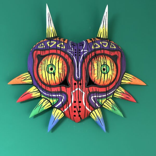 Máscara Majora’s Mask Zelda 3D pintada a mano (37 cm)