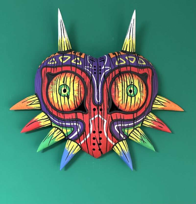 Máscara Majora’s Mask Zelda 3D pintada a mano (37 cm)