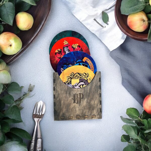 Posavasos Harry Potter (set 4 + caja madera)
