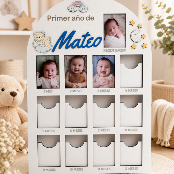 cuadro bebe personalizado 12 meses