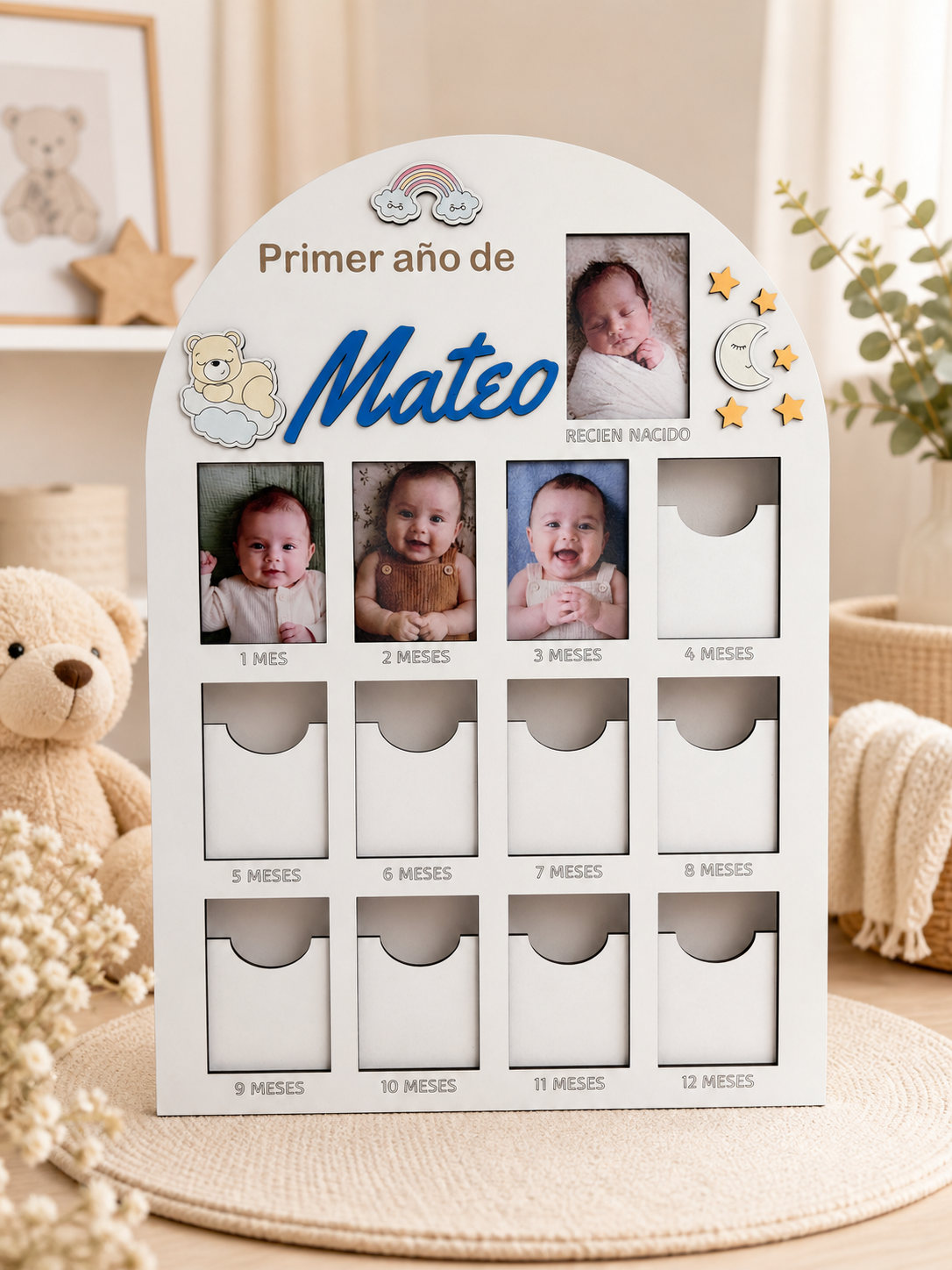 cuadro bebe personalizado 12 meses