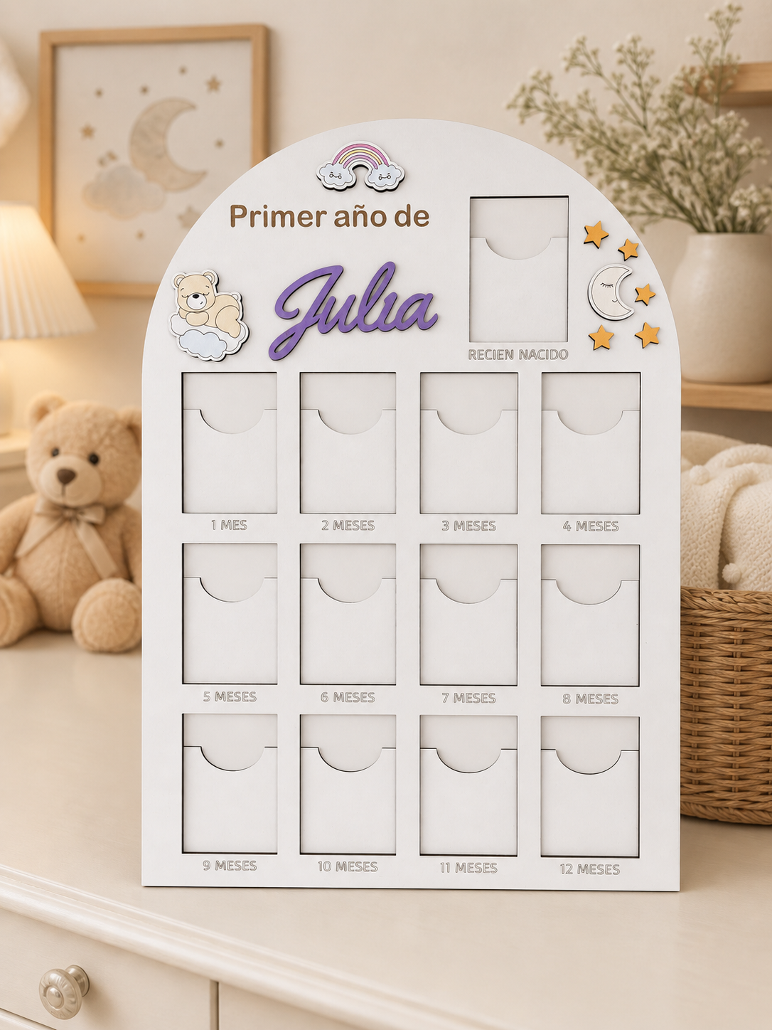 cuadro bebe personalizado 12 meses
