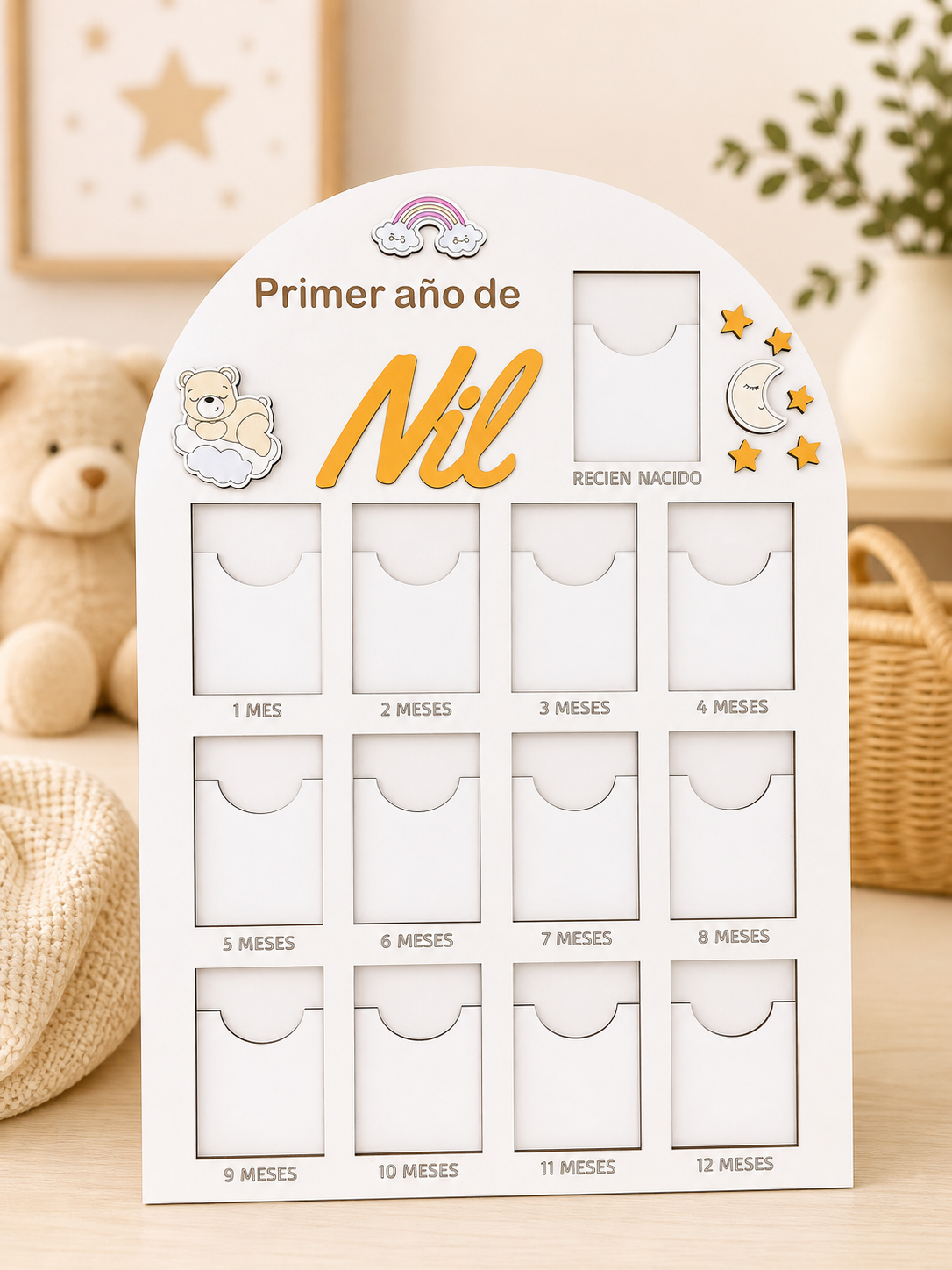 cuadro foto personalizado 12 meses bebe