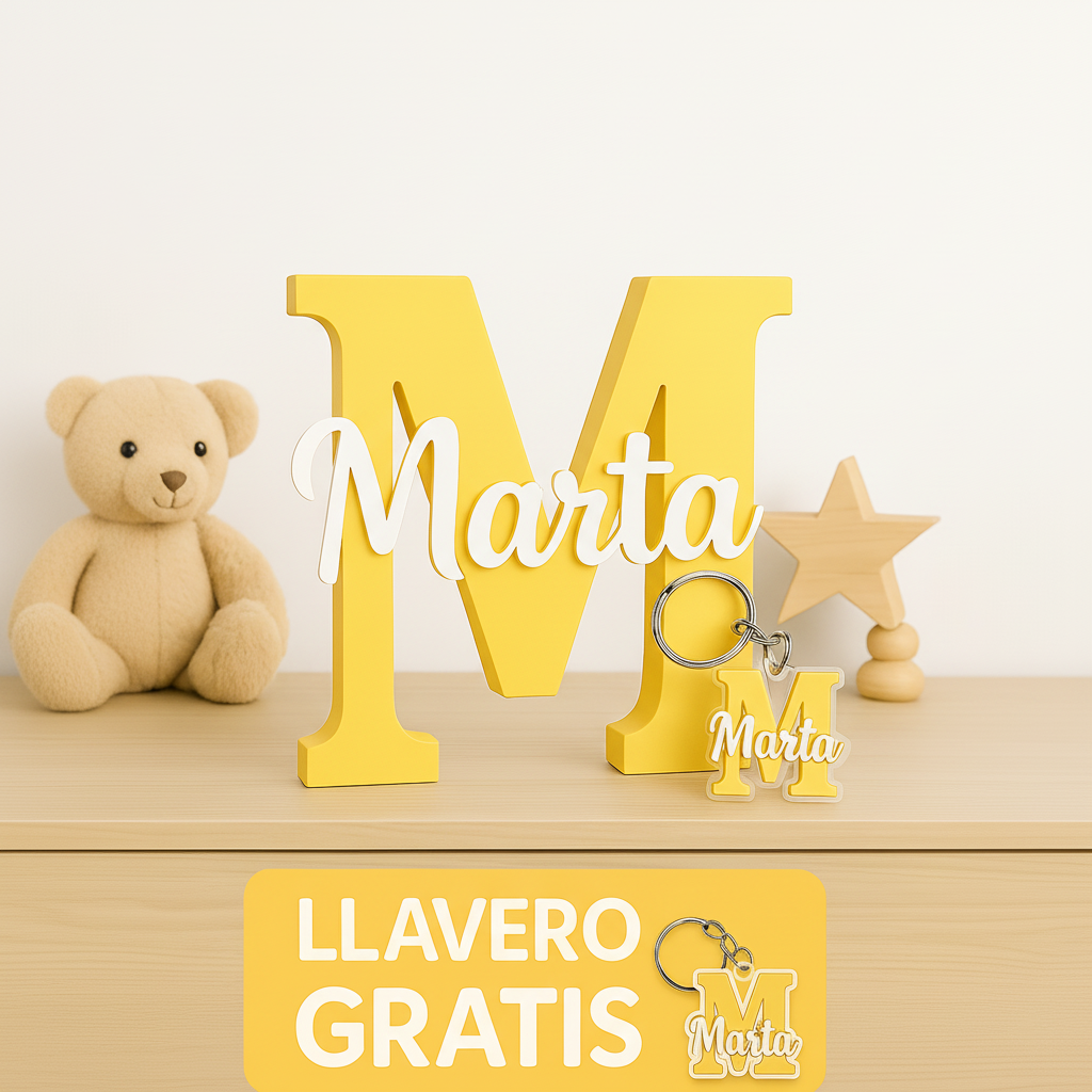 Inicial 3D personalizada con nombre | Hecha a mano en Barcelona - Imagen 8