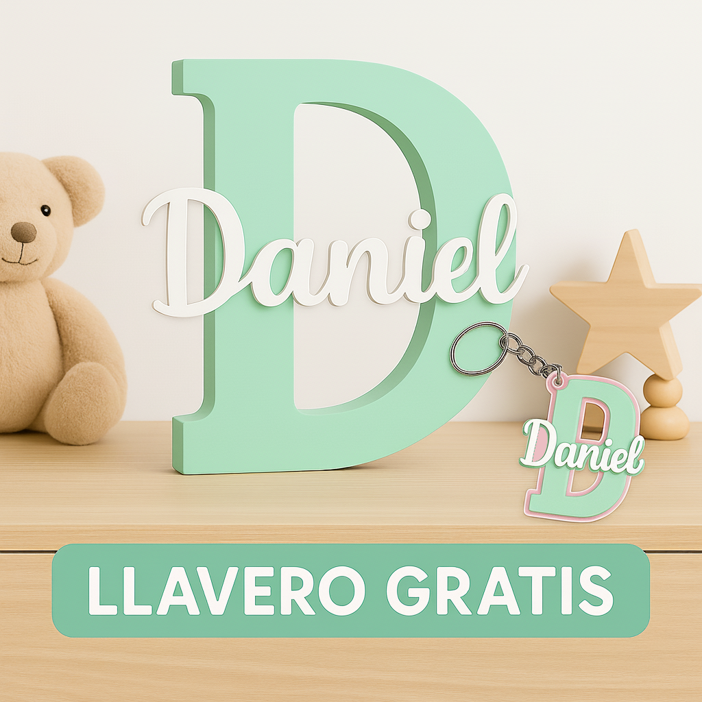 Inicial 3D personalizada con nombre | Hecha a mano en Barcelona - Imagen 7