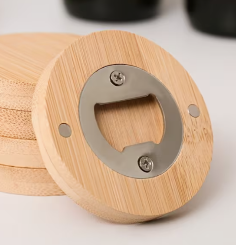 Abridor Magnético de Bambú Personalizado | Detalle Útil para Comuniones, Bautizos y Bodas - Imagen 3