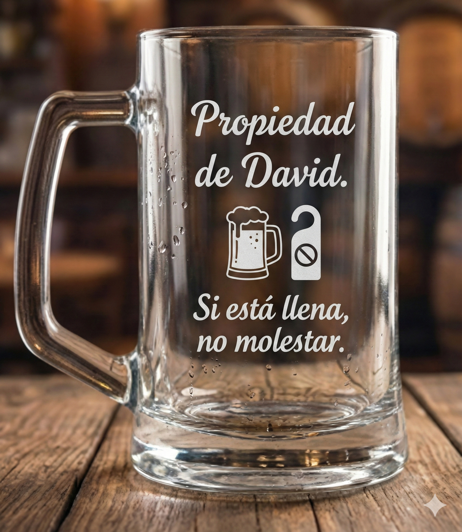 Jarra de Cerveza Personalizada "Leyenda" - Grabado Láser Premium (380ml) - Imagen 2