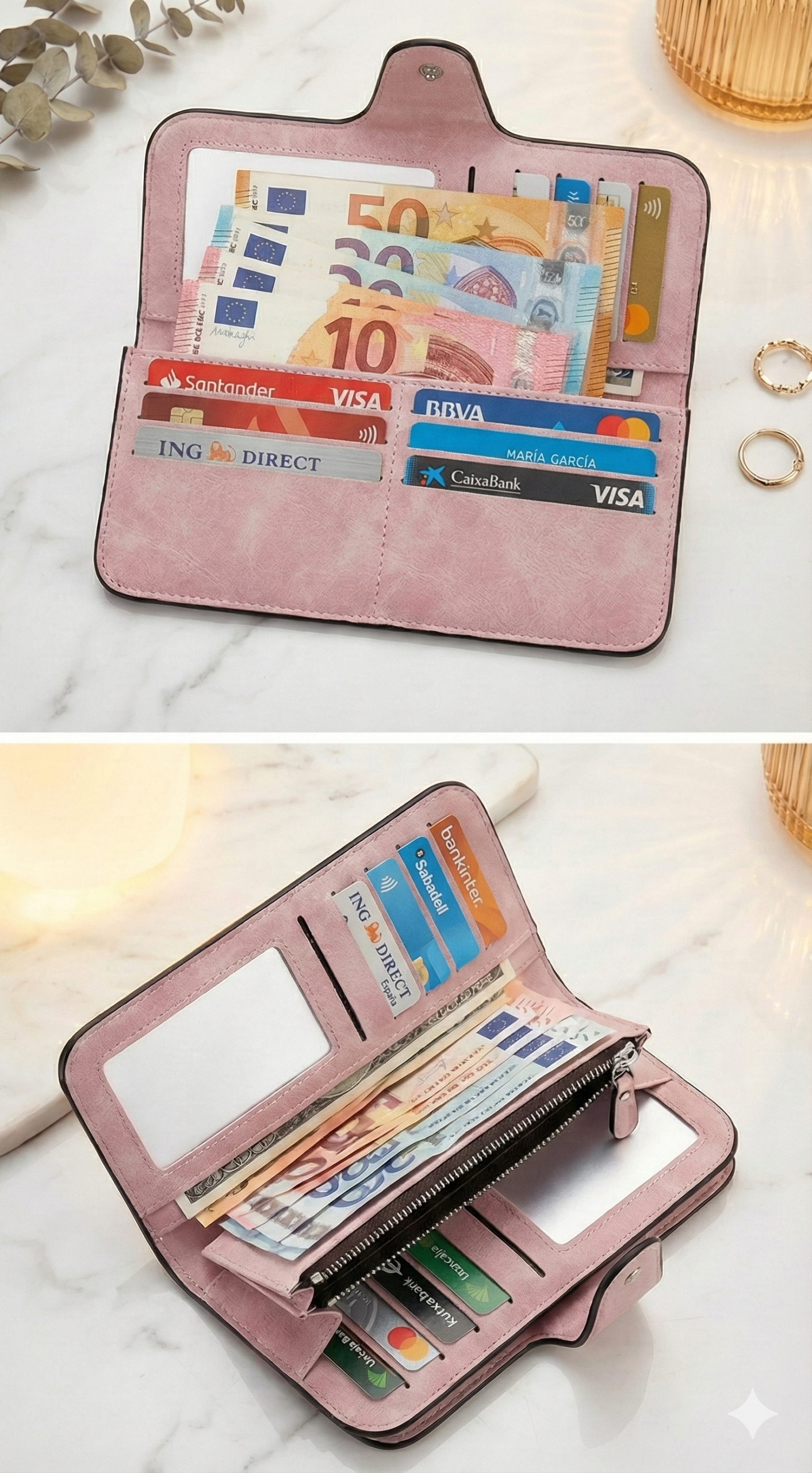 Cartera Personalizada Flor de Nacimiento + LLAVERO DE REGALO | Set Único - Imagen 4