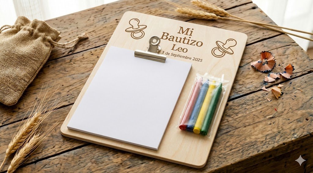 Kit Artista Portapapeles Madera Personalizado | Regalo Invitados Niños Comunión - Imagen 4