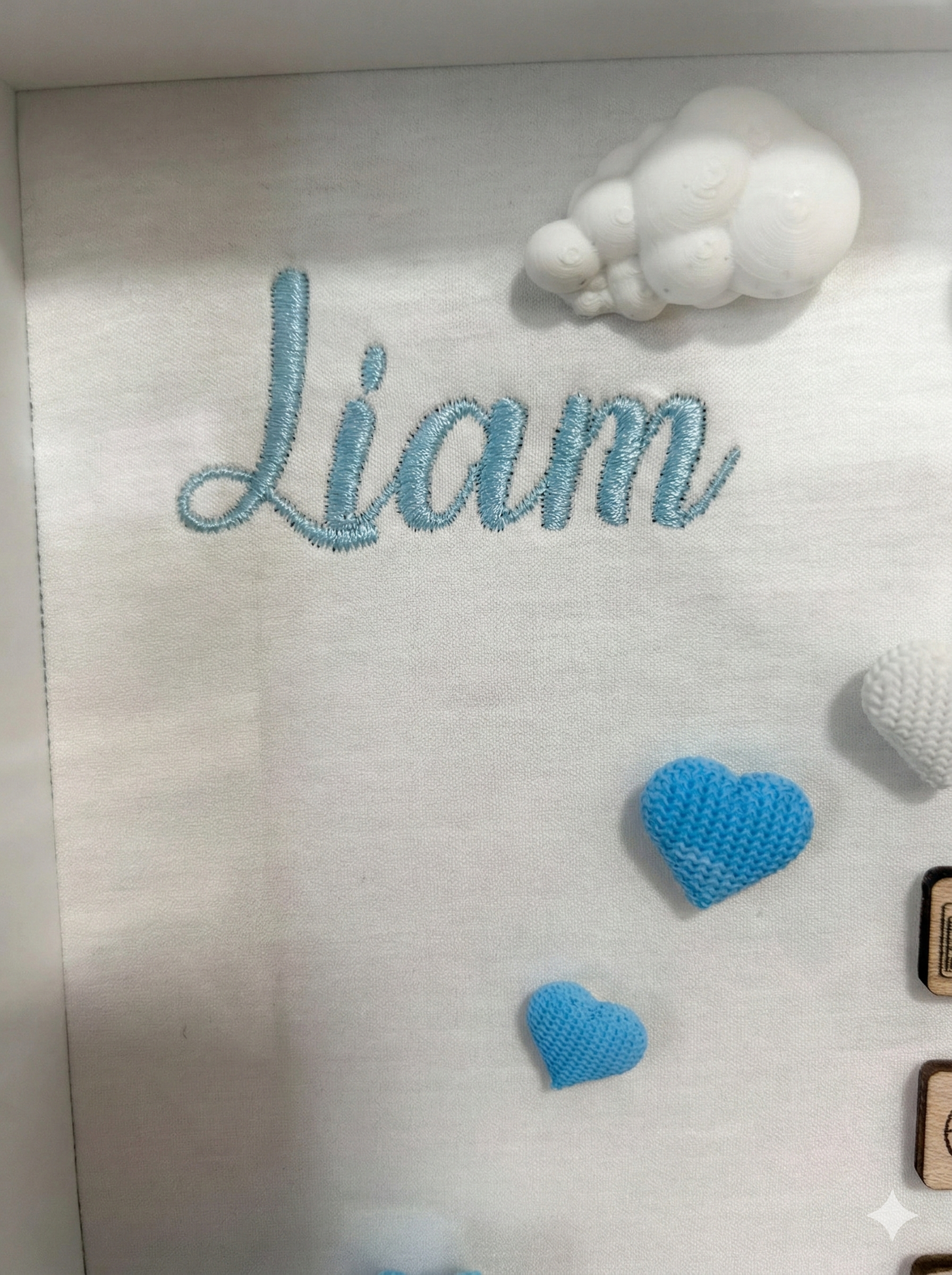 Cuadro de Nacimiento Personalizado Elefante Corazones - Recuerdo Bebé - Imagen 6