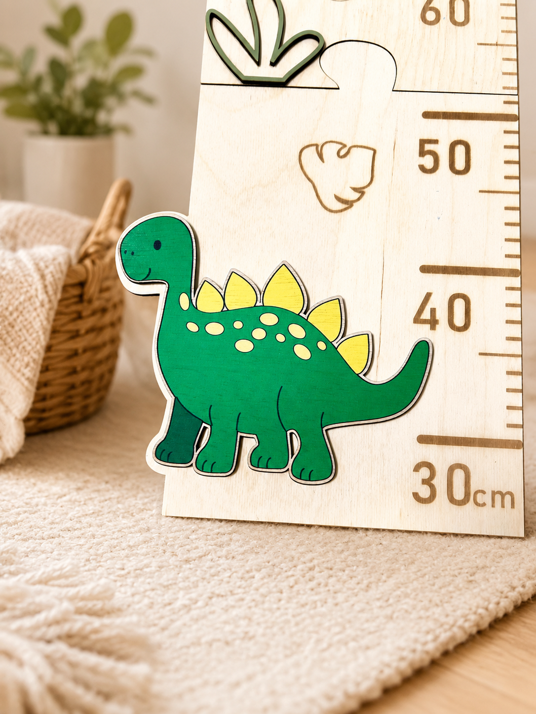 Medidor de Altura Infantil de Madera Dinosaurios – Personalizado con Nombre e Hitos - Imagen 4