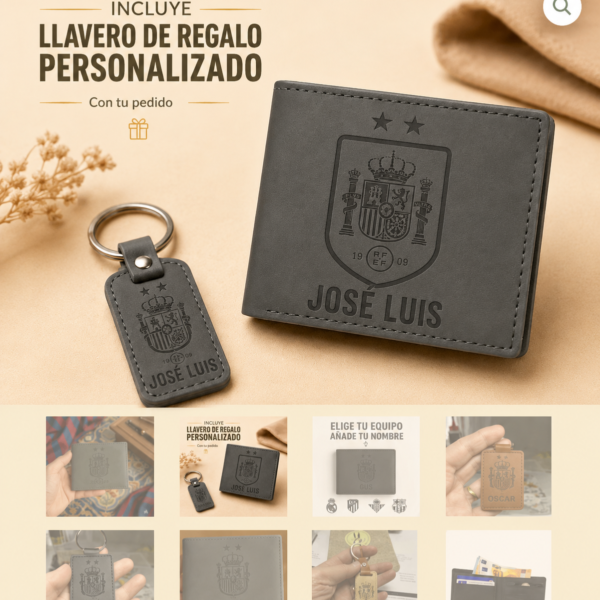 ⭐⭐ ¡Somos Campeones del Mundo! Personaliza tu cartera de España con tu nombre